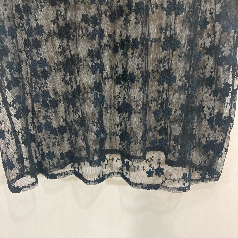SOLD One Teaspoon Sheer Lace Overlay Chemise Shirt Black Floral Sz 4 - Picture 4 of 9